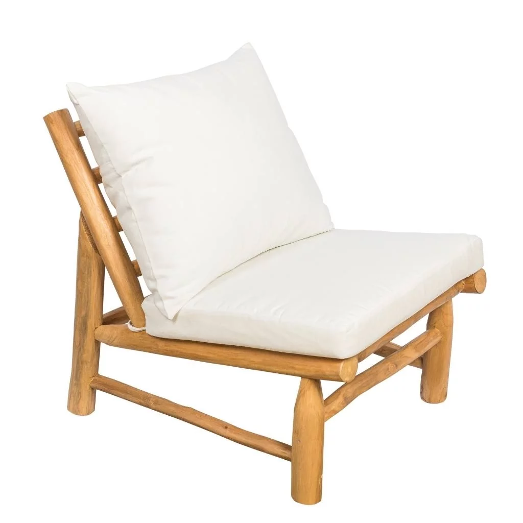 YAGO - Fauteuil en teck avec coussins outdoor