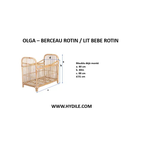 Lit Bebe Rotin Ou Berceau Rotin Enfant Olga Au Style Vintage Et Boheme Hydile